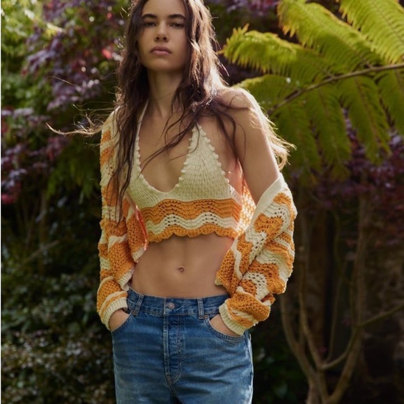 Zara Crochet Crop Top Sz. Large NWT - Picture 4 of 9